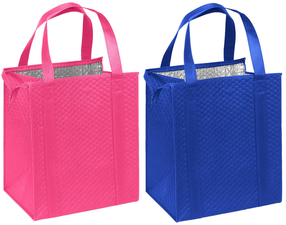 Mediz Hannah Direct Large Capacity Heavy Duty Insulated Smart Shopping Bag - Strong Reusable Grocery Tote 2 Pack