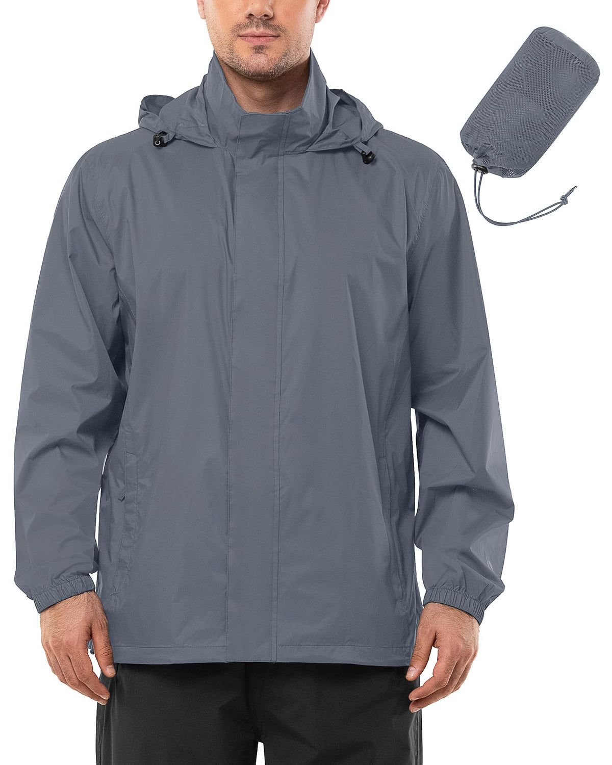 Outdoor Ventures Men's Rain Jacket Waterproof Lightweight Packable Raincoat