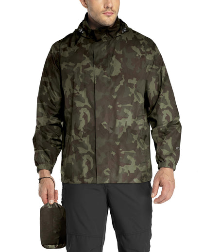 33,000ft Men's Packable Rain Jacket Lightweight Waterproof Golf Raincoat