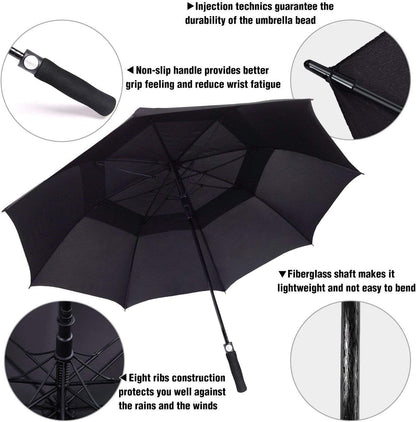 ACEIken Golf Umbrella Windproof Large 62/68/72 Inch Double Canopy for Rain