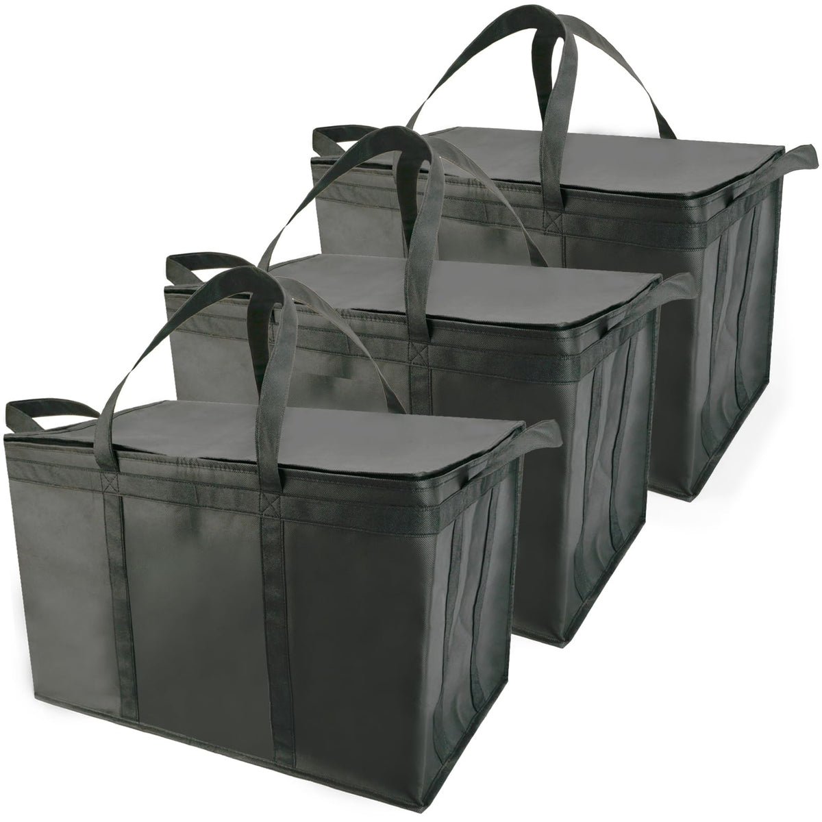 Bodaon 1-Pack Insulated Reusable Grocery Shopping Bags, X-Large, Black