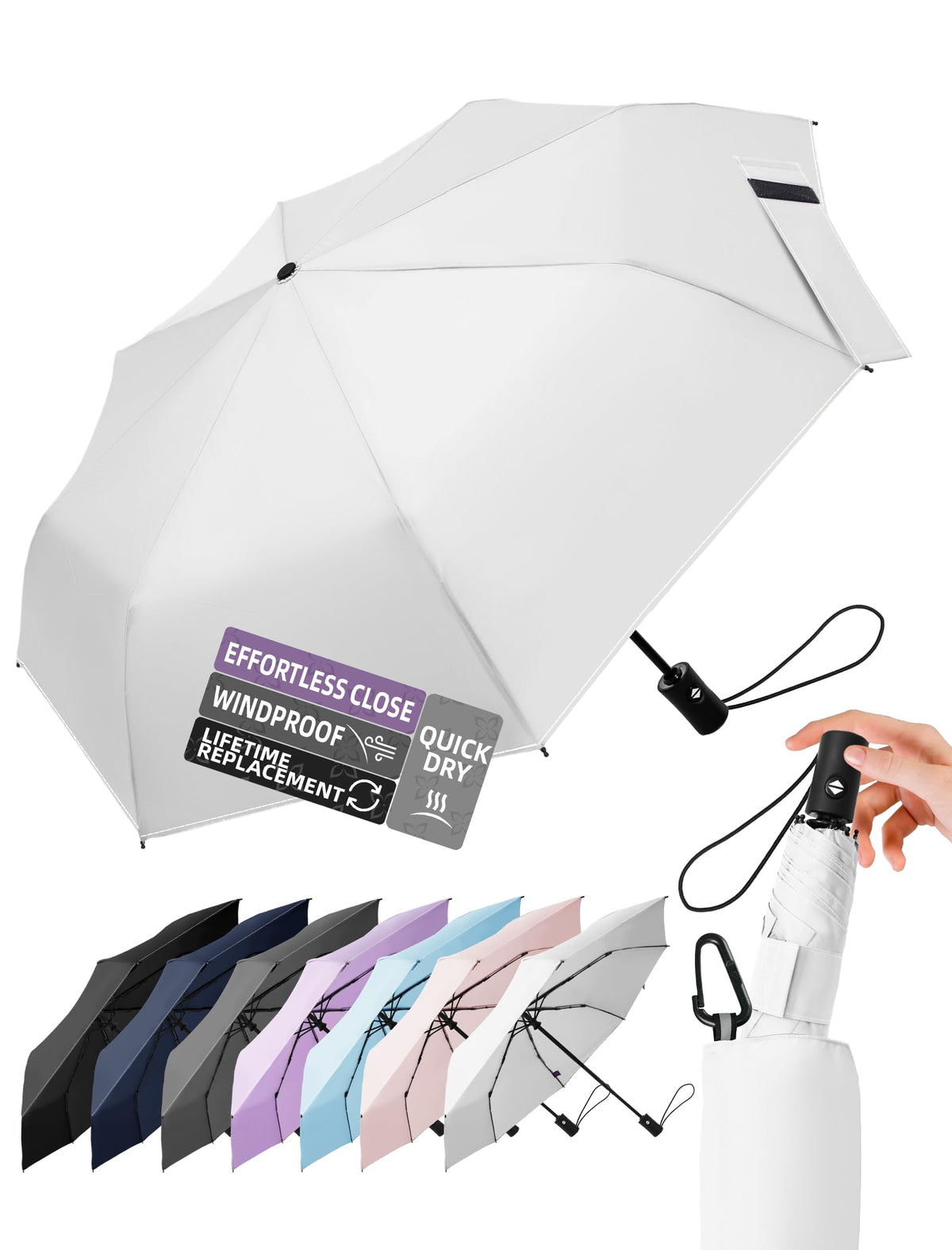 Travel Windproof Umbrella for rain Compact Small Travel size QuickDry