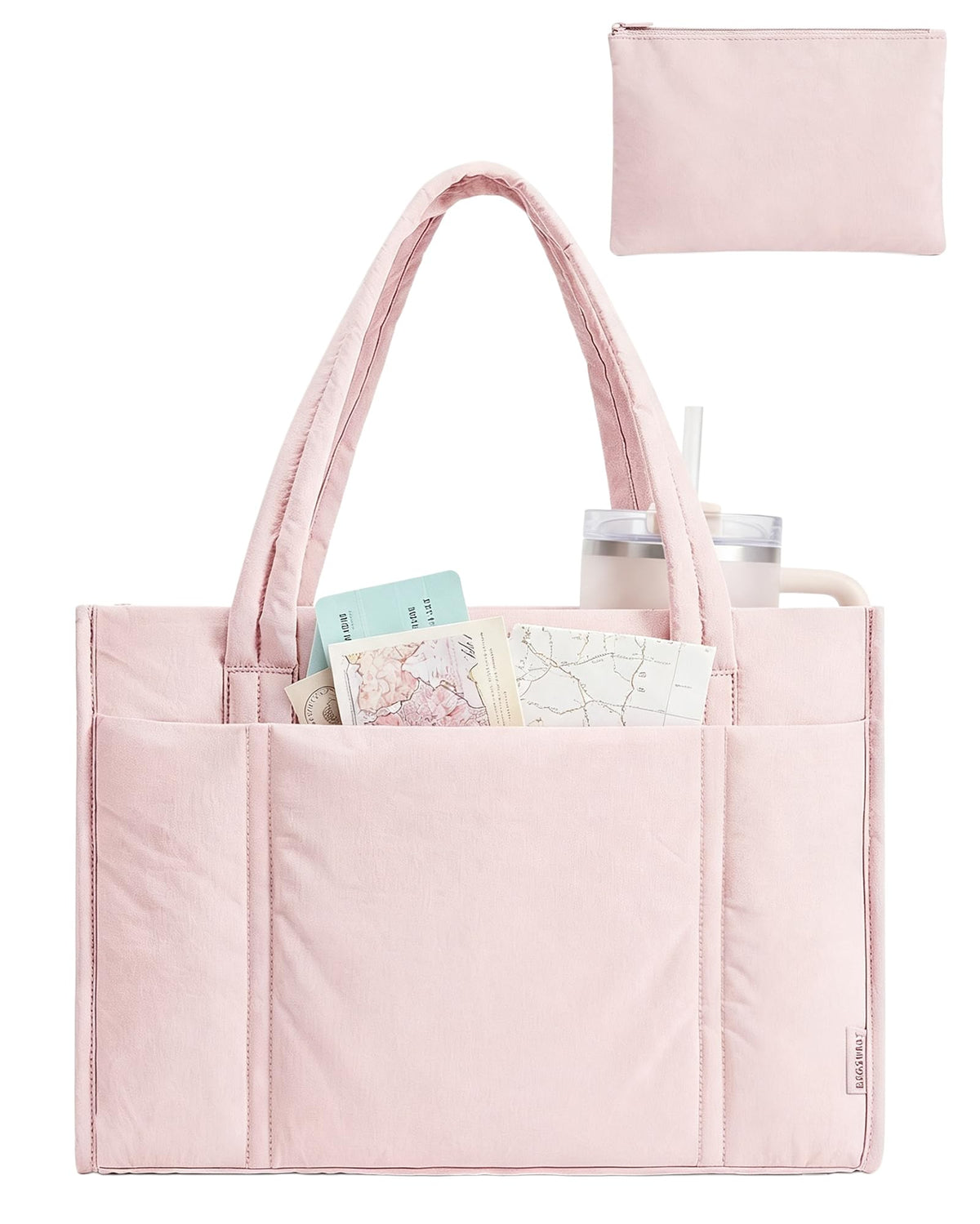 BAGSMART Puffer Tote Bag for Women, 21L/26L Work Tote Shoulder Handbag