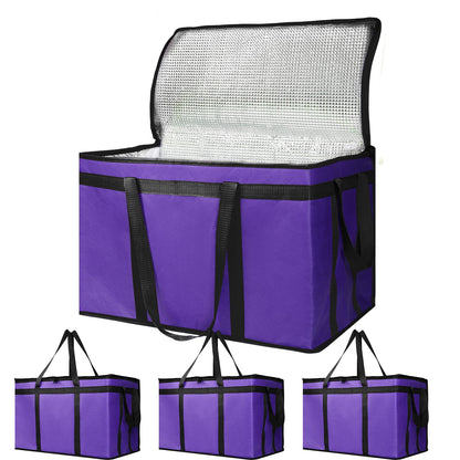 Bodaon 4-Pack Insulated Reusable Grocery Shopping Bag, X-Large Cooler, Blue