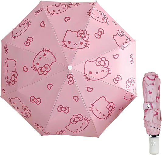 NBHUZEHUA Automatic Umbrella for Women Kids Girls Compact Travel Rain Sun Uv Protection Portable Foldable