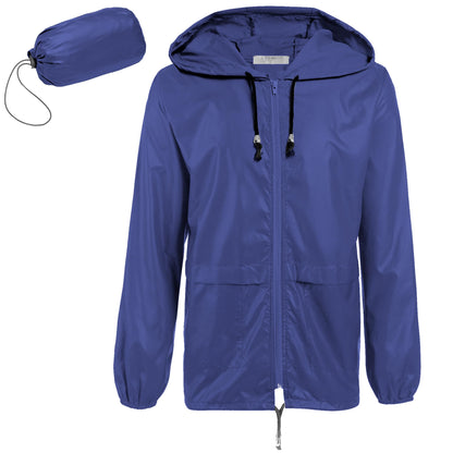 COOFANDY Mens Packable Rain Jacket Lightweight Waterproof Raincoat with Hood Outdoor Rain Gear Travel Hiking Cycling