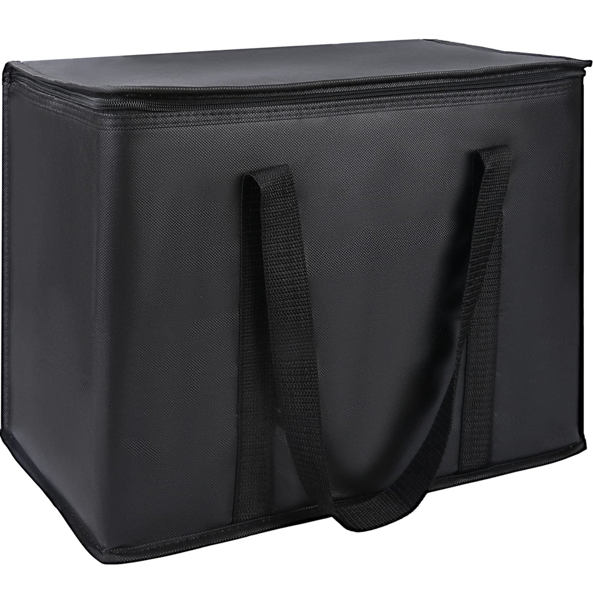 1-Pack Insulated Food Delivery Bag with Hard Bottom, 3X-Large, Black