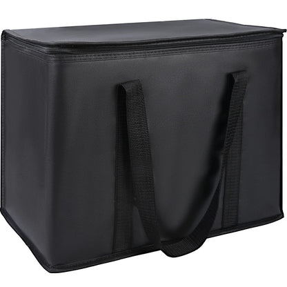1-Pack Insulated Food Delivery Bag with Hard Bottom, 3X-Large, Black
