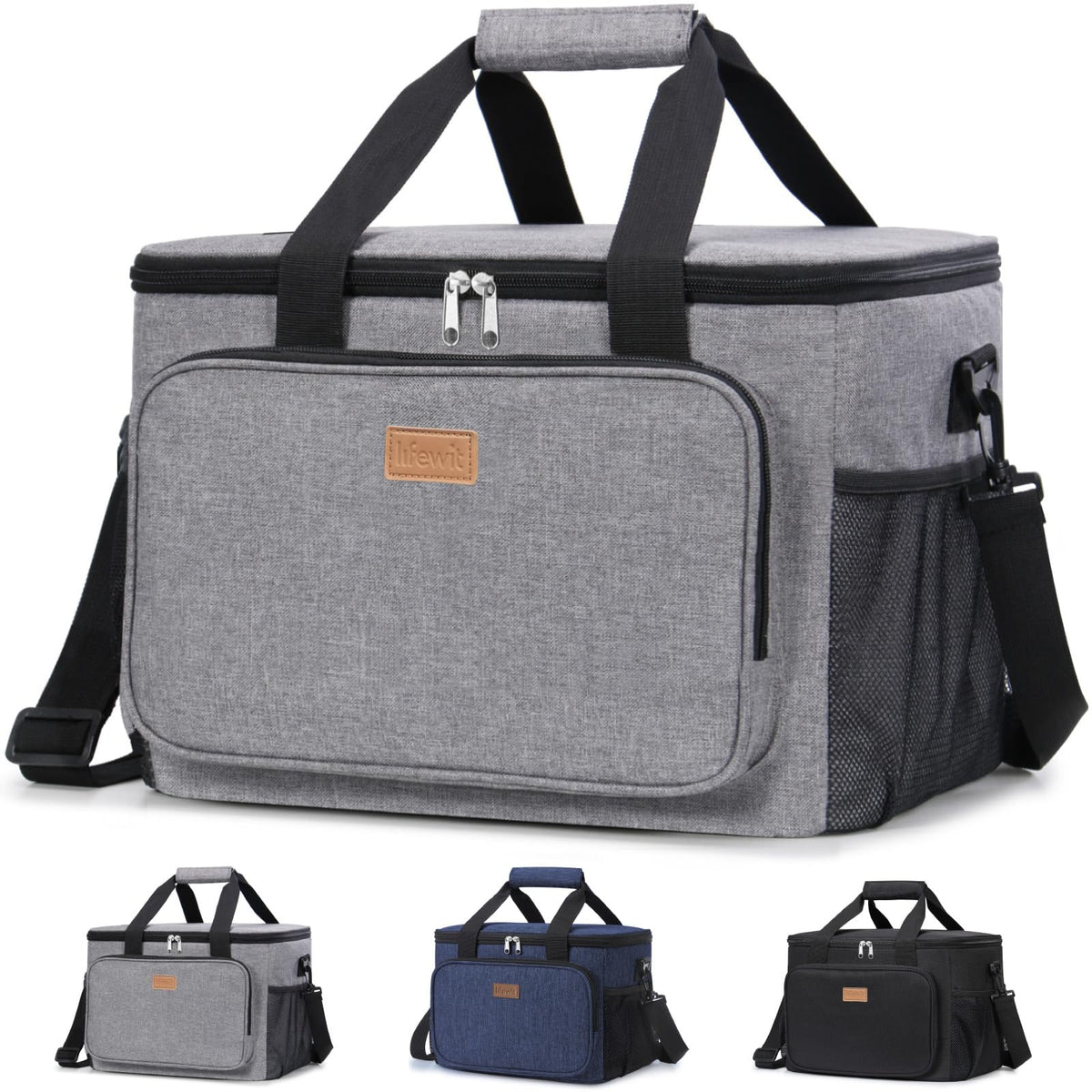 Lifewit Medium Lunch Bag, Insulated Lunch Box, Soft Cooler Cooling Tote for Adult Men Women, Black 12-Can (9L)