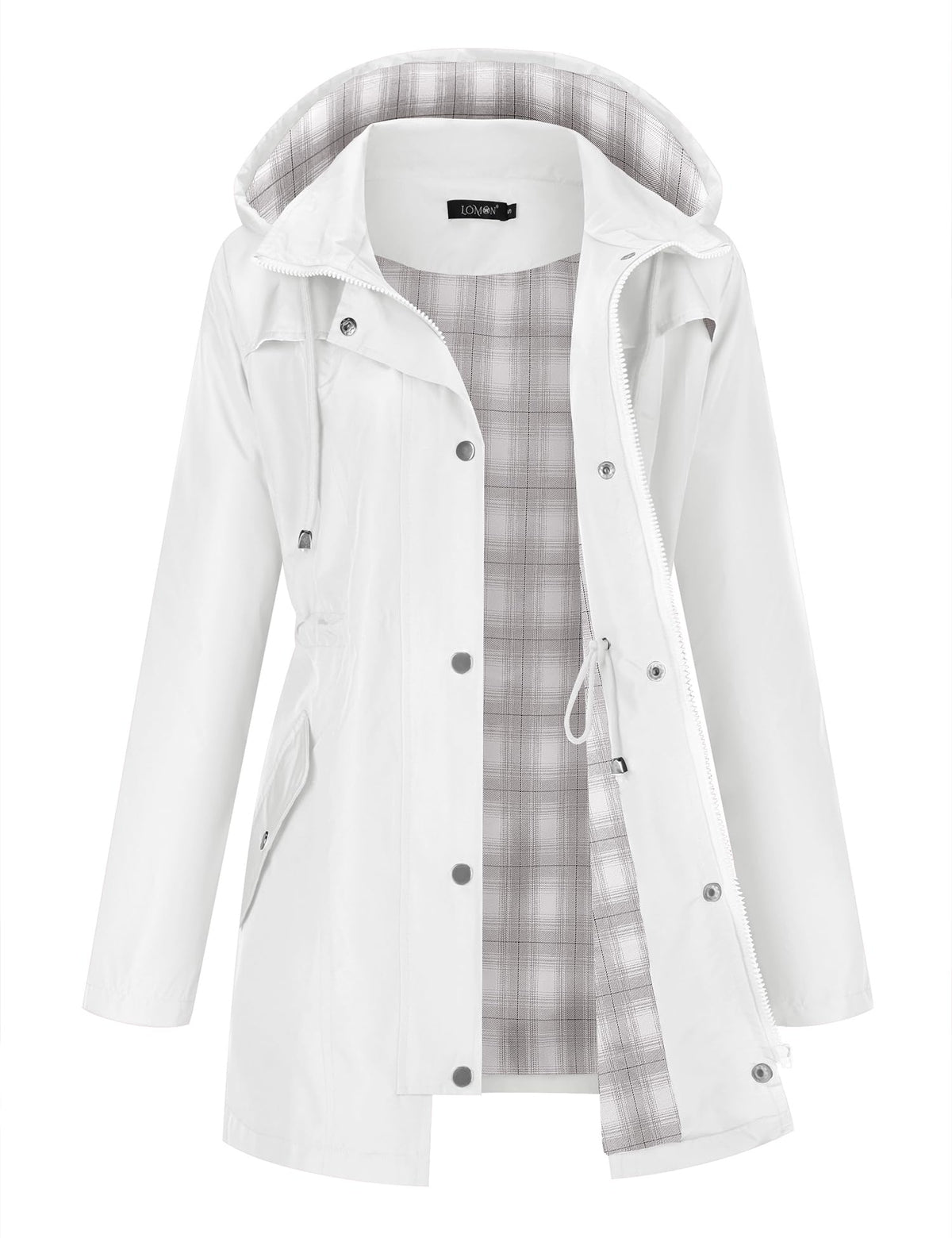 LOMON Women Waterproof Outdoor Hiking Raincoat Women Lined Rain Jacket Lightweight Hooded Jackets Trench Coats