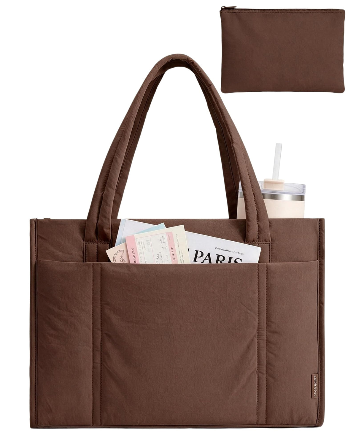 BAGSMART Puffer Tote Bag for Women, 21L/26L Work Tote Shoulder Handbag