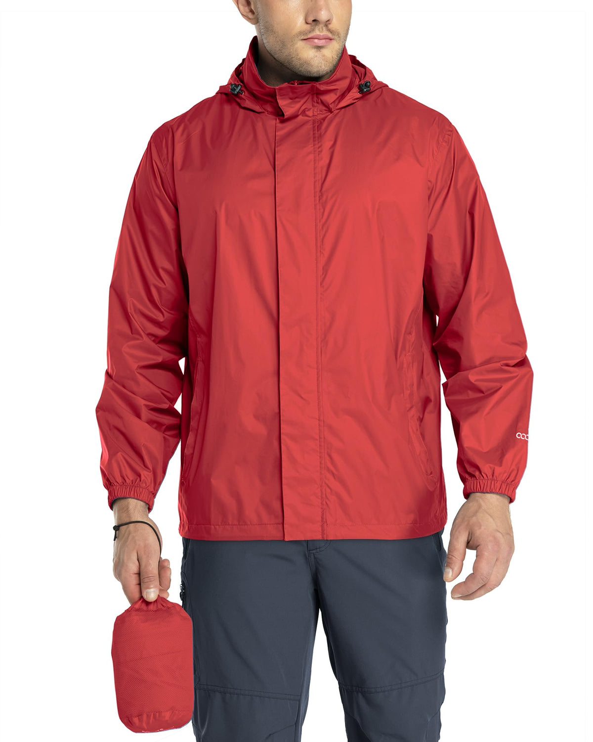 33,000ft Men's Packable Rain Jacket Lightweight Waterproof Golf Raincoat