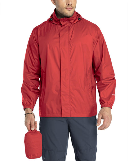 33,000ft Men's Packable Rain Jacket Lightweight Waterproof Golf Raincoat