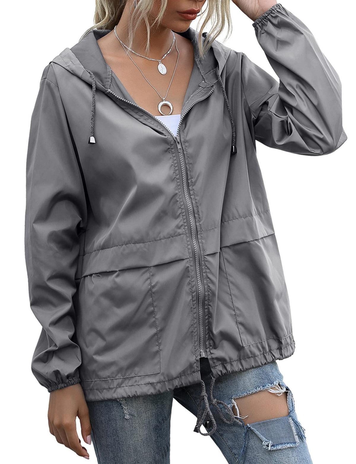 Women's Raincoats Lightweight Waterproof Rain Jackets