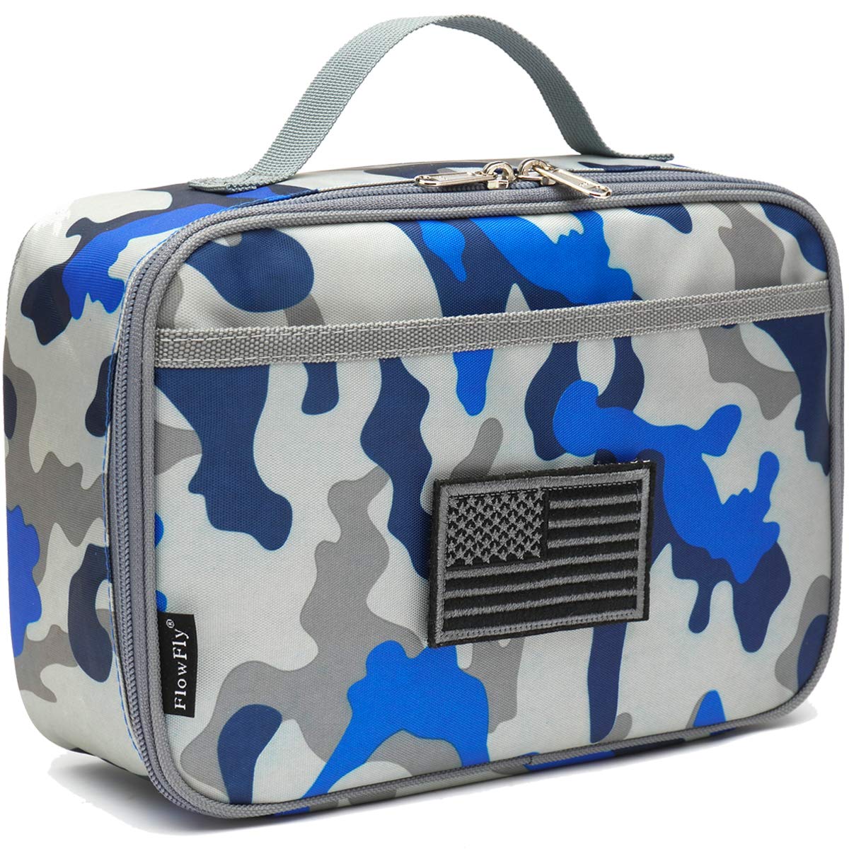 FlowFly Kids Lunch box Insulated Soft Bag Mini Cooler Back to School Thermal Meal Tote Kit for Girls, Boys, Astronaut