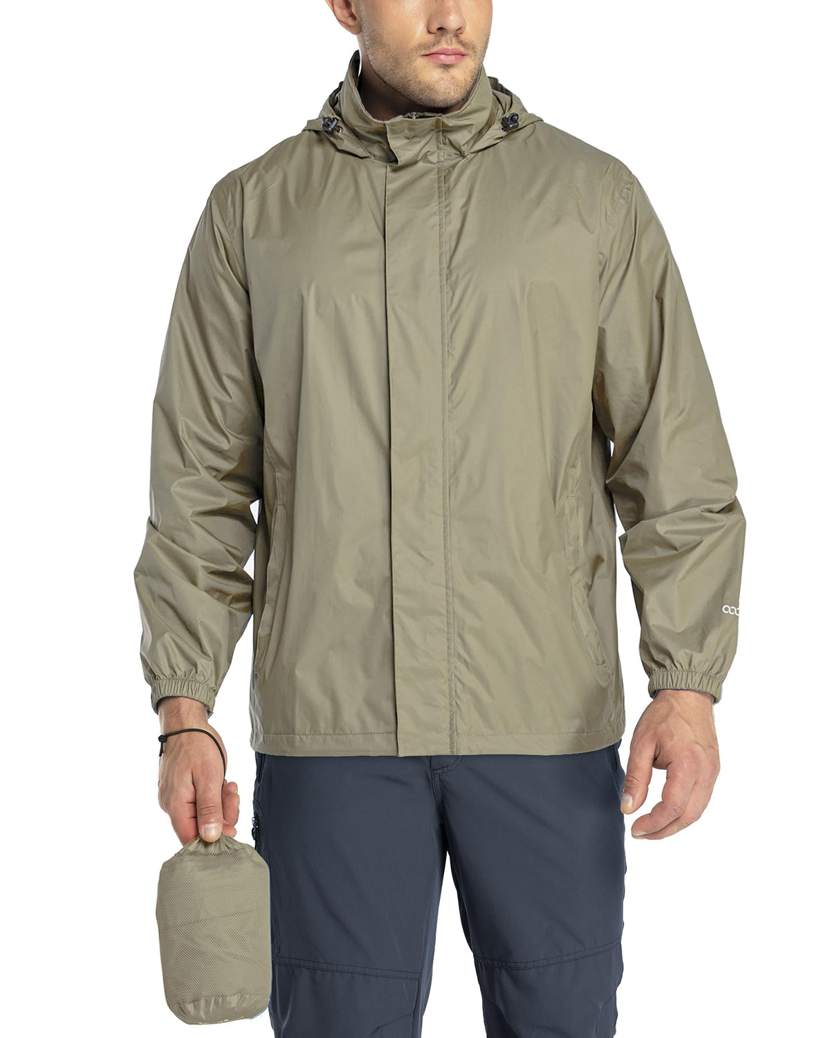 33,000ft Men's Packable Rain Jacket Lightweight Waterproof Golf Raincoat