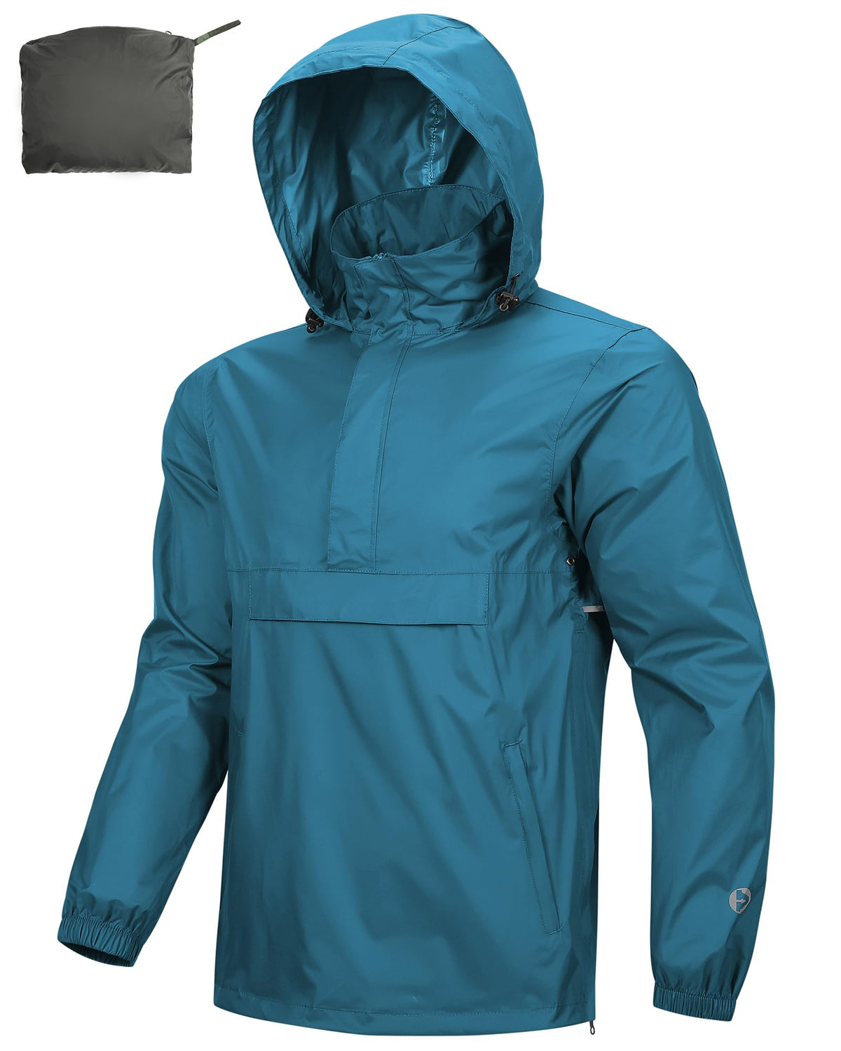 Outdoor Ventures Men's Rain Jacket Waterproof Lightweight Packable Pullover