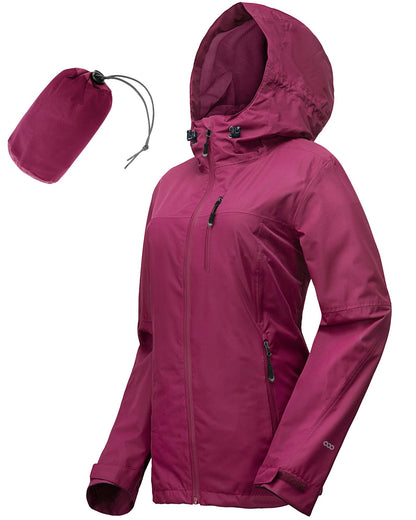 33,000ft Packable Rain Jacket for Women Waterproof Raincoats with Hood