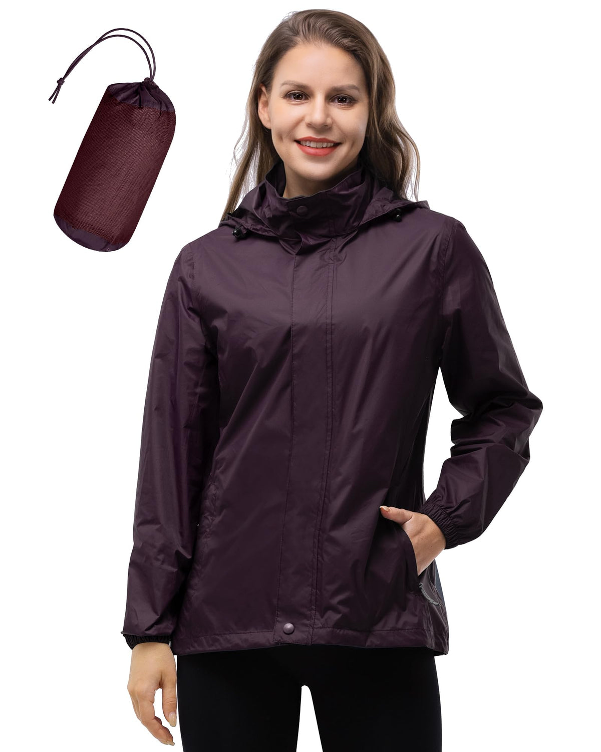 33,000ft Women's Rain Jacket Waterproof Lightweight Packable Raincoat