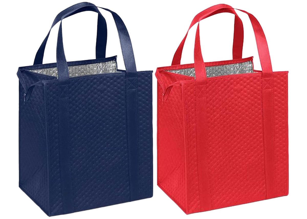 Mediz Hannah Direct Large Capacity Heavy Duty Insulated Smart Shopping Bag - Strong Reusable Grocery Tote 2 Pack