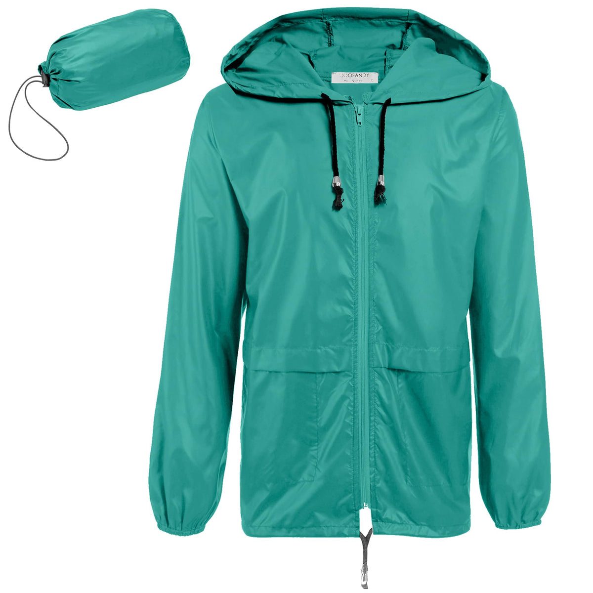 COOFANDY Mens Packable Rain Jacket Lightweight Waterproof Raincoat with Hood Outdoor Rain Gear Travel Hiking Cycling
