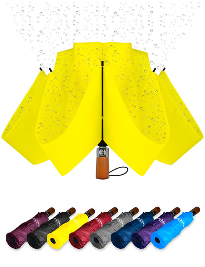 Raintrend Windproof Travel Umbrellas for Rain Automatic +10% Bigger Canopy Strong Frame Compact Folding Portable Umbrella for Women Men Backpack Purse