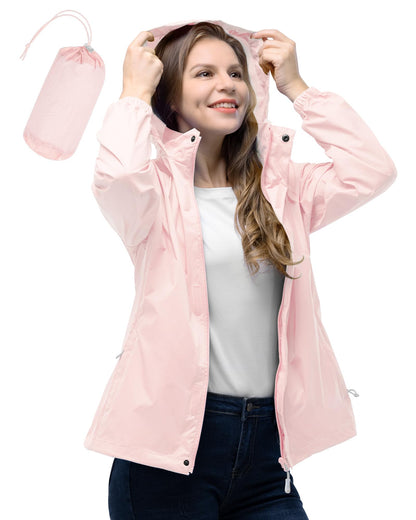 33,000ft Women's Rain Jacket Waterproof Lightweight Packable Raincoat