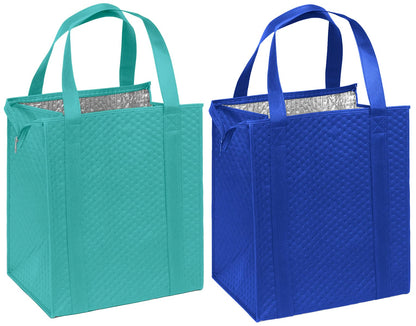 Mediz Hannah Direct Large Capacity Heavy Duty Insulated Smart Shopping Bag - Strong Reusable Grocery Tote 2 Pack