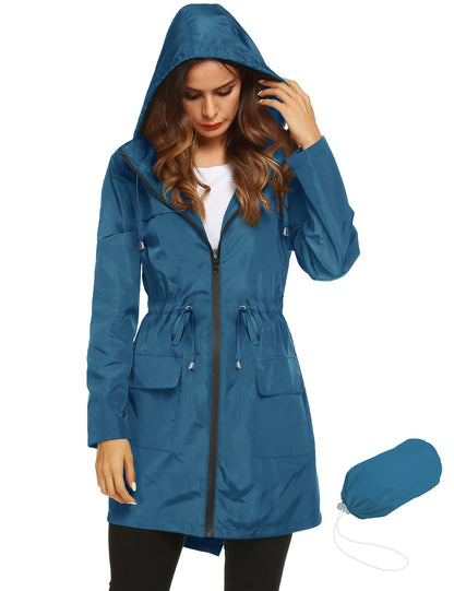 Lomon Women Waterproof Lightweight Rain Jacket Active Outdoor Hooded Raincoat