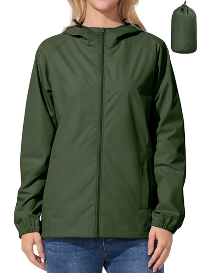 UIQUR Womens Raincoat Waterproof Lightweight Packable Rain Jacket