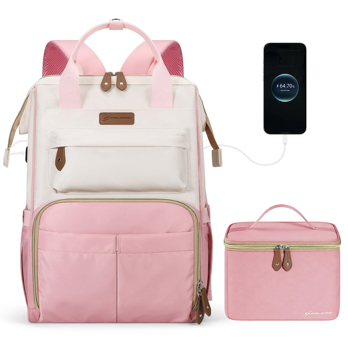 Maelstrom 15.6-17.3" Laptop Backpack with Lunch Box, Work Bag for Women Men