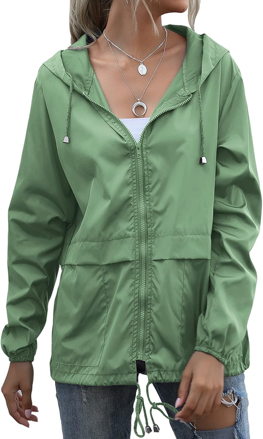 Women's Raincoats Lightweight Waterproof Rain Jackets