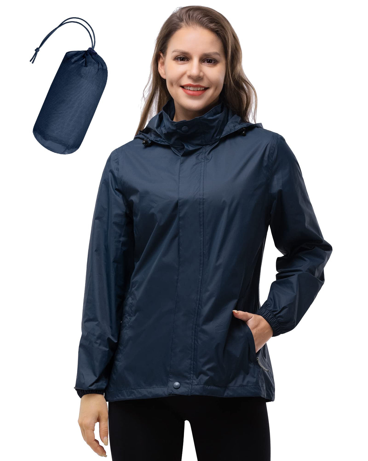 33,000ft Women's Rain Jacket Waterproof Lightweight Packable Raincoat