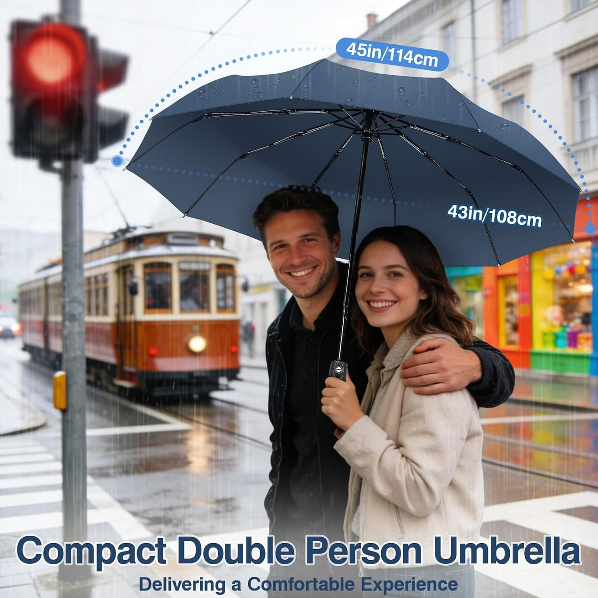 ZOMAKE Travel Umbrella Compact - 10 Ribs Portable Collapsible Umbrellas for Rain Windproof - Paraguas Automatic Small Folding Umbrella Lightweight Packable Umbrella for Women Men