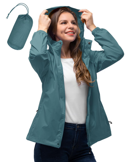 33,000ft Women's Rain Jacket Waterproof Lightweight Packable Raincoat
