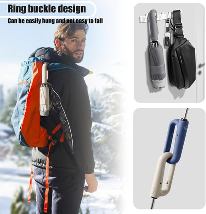 Ring Buckle Fully Automatic Umbrella, Reflective Safety Strip, Sturdy Windproof, Reverse Automatic, Travel Portable, Compact Folding (Black)