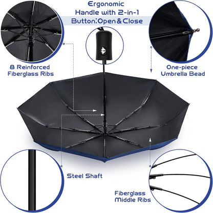 Amylove Windproof Travel Umbrellas Bulk Auto Open