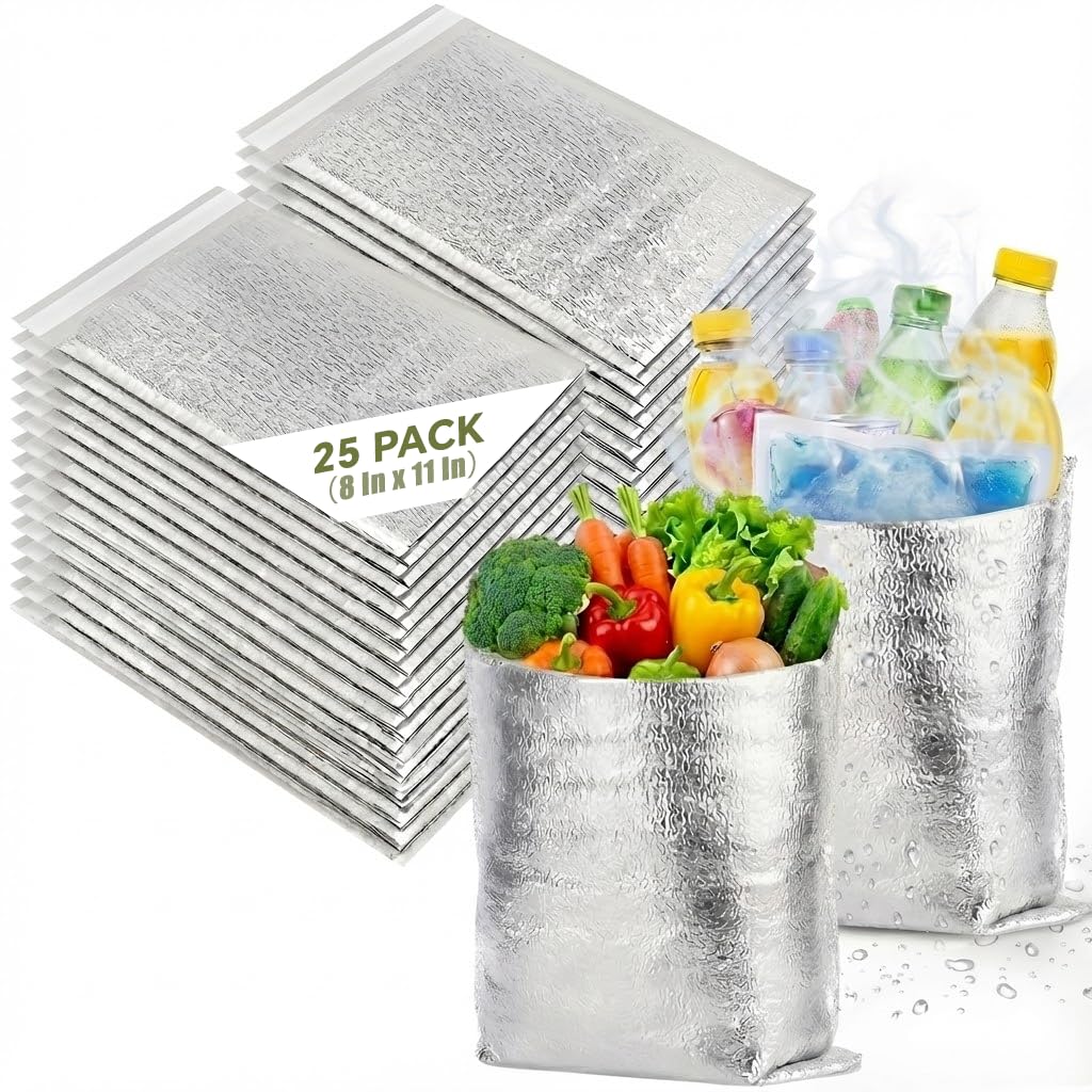 Smilco 20-Pack Insulated Shipping Bags, 11 x 15-Inch Thermal Liners