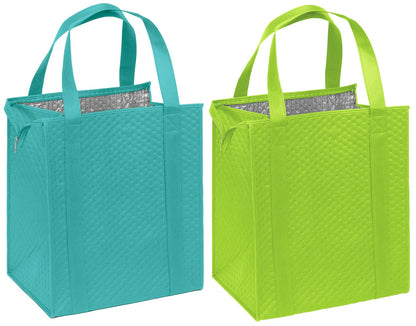 Mediz Hannah Direct Large Capacity Heavy Duty Insulated Smart Shopping Bag - Strong Reusable Grocery Tote 2 Pack