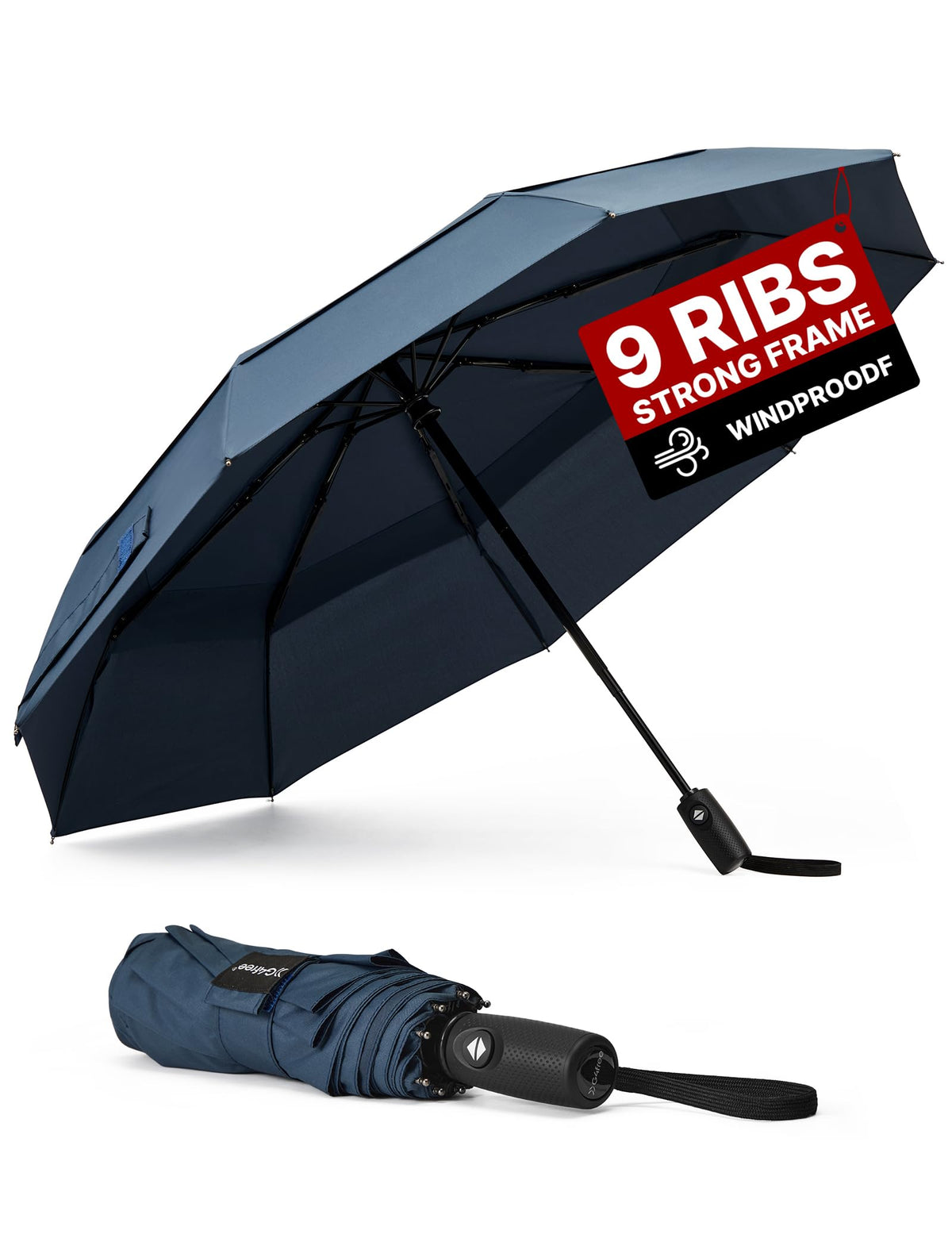 G4Free 42 Inch Travel Umbrella, Compact Vented Windproof Umbrella for Rain