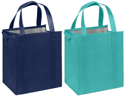 Mediz Hannah Direct Large Capacity Heavy Duty Insulated Smart Shopping Bag - Strong Reusable Grocery Tote 2 Pack