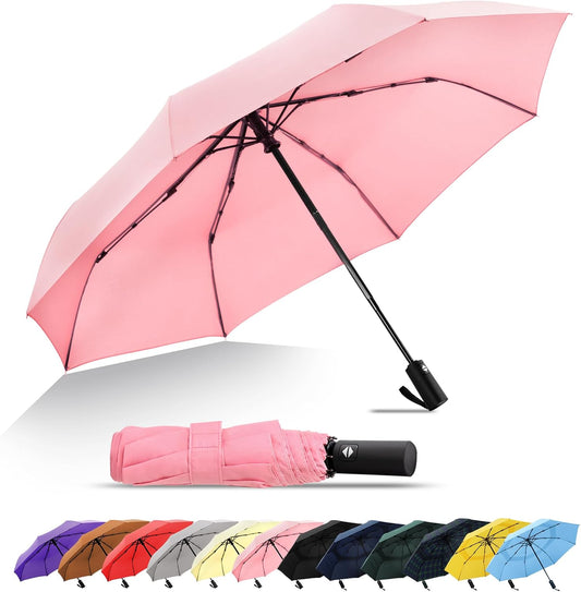 SoulRain Travel Umbrella - Compact Umbrella for Rain - Perfect Large Auto Folding Umbrella - Ideal Car umbrella, Small umbrella, and Travel Companion