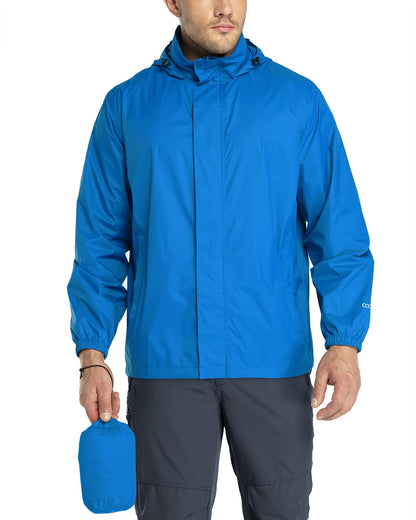 33,000ft Men's Packable Rain Jacket Lightweight Waterproof Golf Raincoat