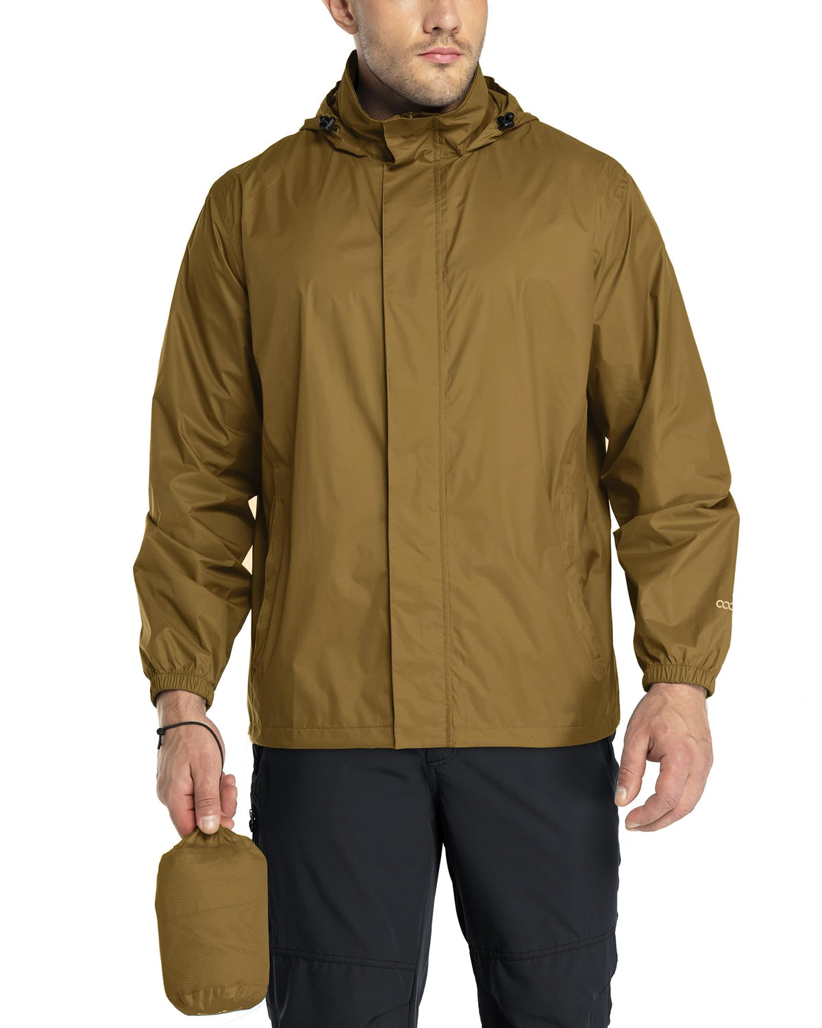 33,000ft Men's Packable Rain Jacket Lightweight Waterproof Golf Raincoat