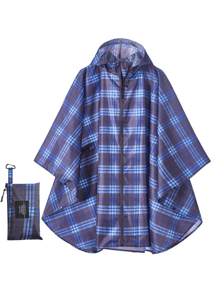 Unisex Hooded Rain Poncho, Waterproof Raincoat Jacket with pocket for Adult, Rain Coat for Outdoor Activities