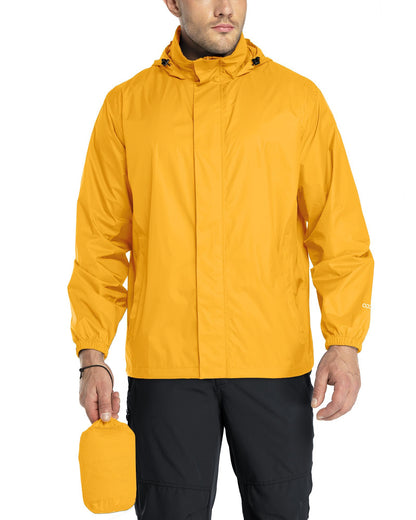 33,000ft Men's Packable Rain Jacket Lightweight Waterproof Golf Raincoat