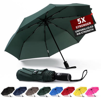 Anntrue Windproof Travel Umbrella, Auto Open Close Lightweight Compact Portable Backpack Folding Umbrella, Perfect for Car, Purse, Men and Women (Black)
