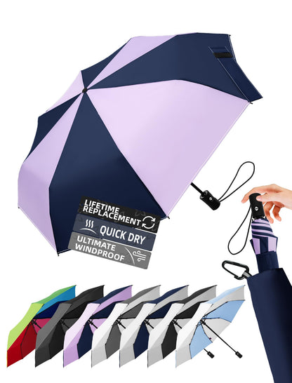 Travel Windproof Umbrella for rain Compact Small Travel size QuickDry