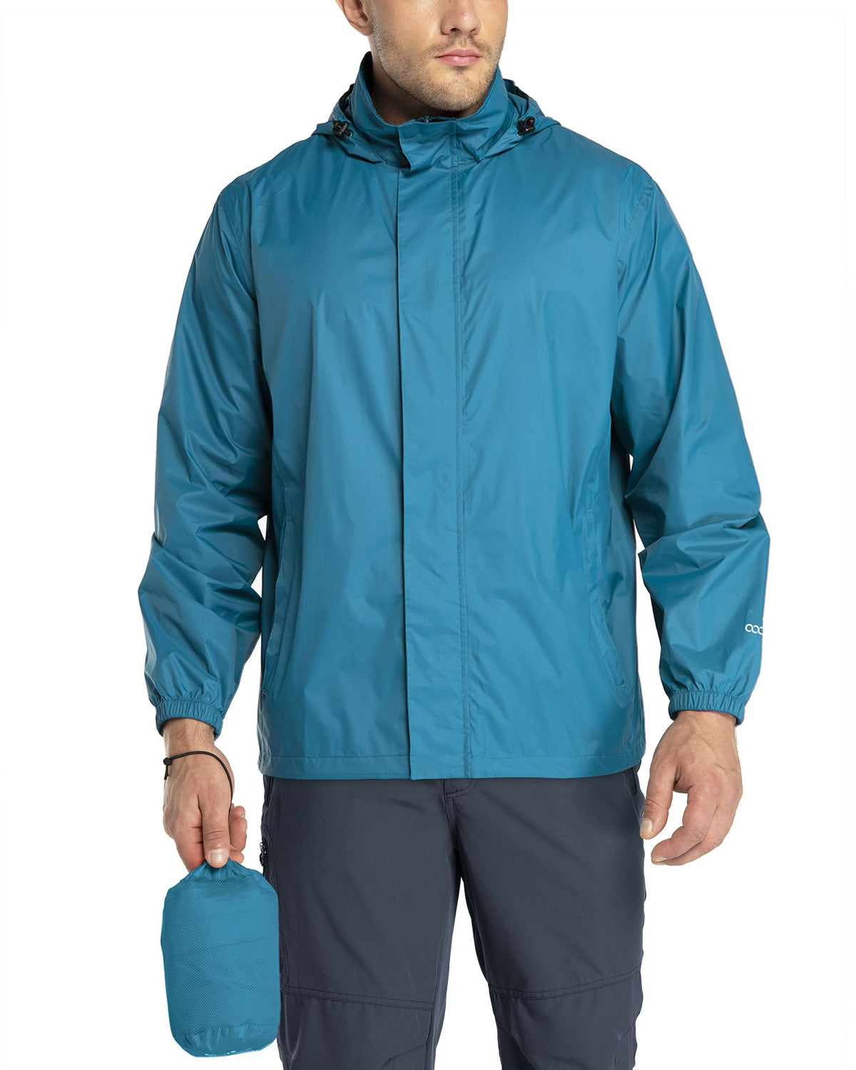 33,000ft Men's Packable Rain Jacket Lightweight Waterproof Golf Raincoat