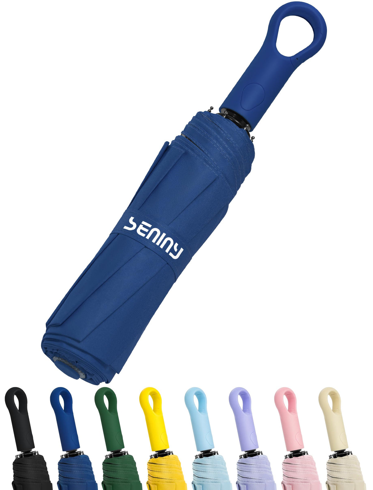 Seniny Umbrellas for Rain with Ring Buckle - Travel Umbrella Compact for Backpack, Car, Walking, Automatic UV Umbrella for Sun Protection, Small Portable & Folding Umbrellas for Windproof, Women Kids